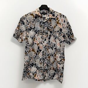 Ted Baker London Floral Regular Fit Short Sleeve Button Down Shirt Size 3 Medium